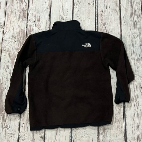 Boys The North Face Brown Denali Zip Up Fleec Coat Jacket - Picture 4 of 6